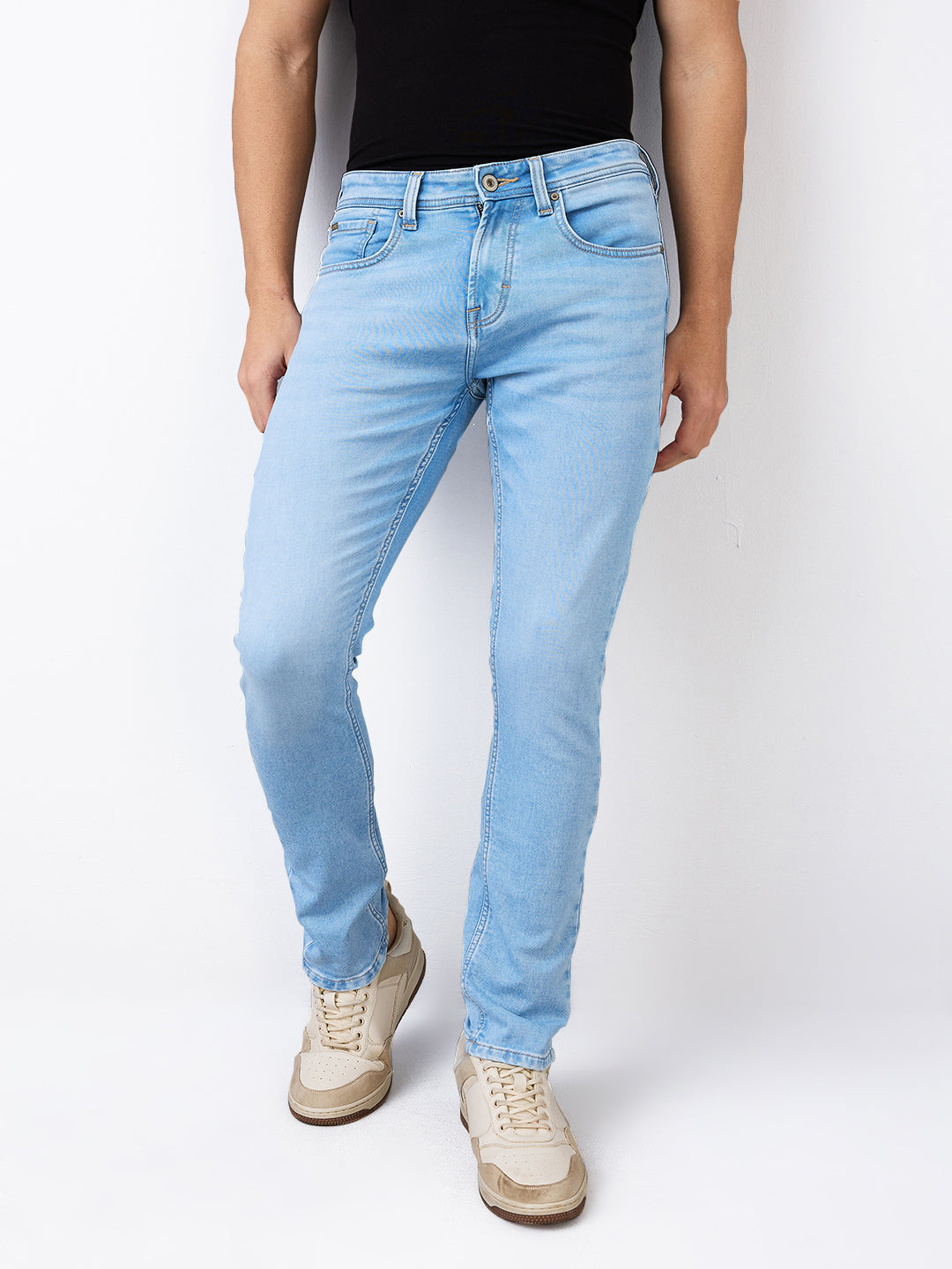 Spykar Slim Fit Low Rise Cotton Jeans For Men