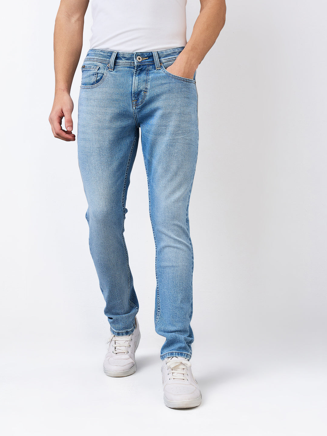 Spykar Slim Fit Low Rise Cotton Jeans For Men