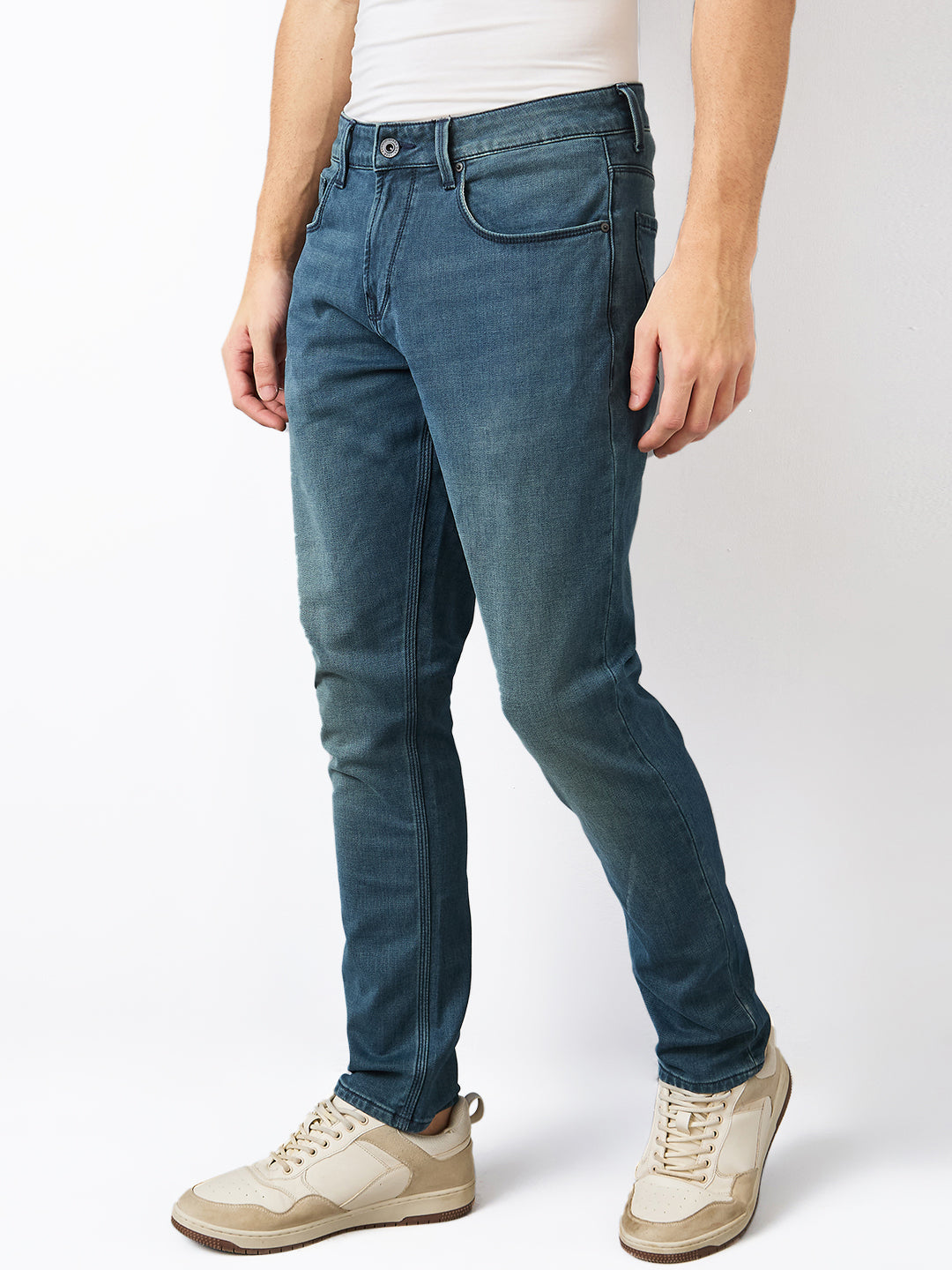 Spykar Slim Fit Low Rise Cotton Jeans For Men