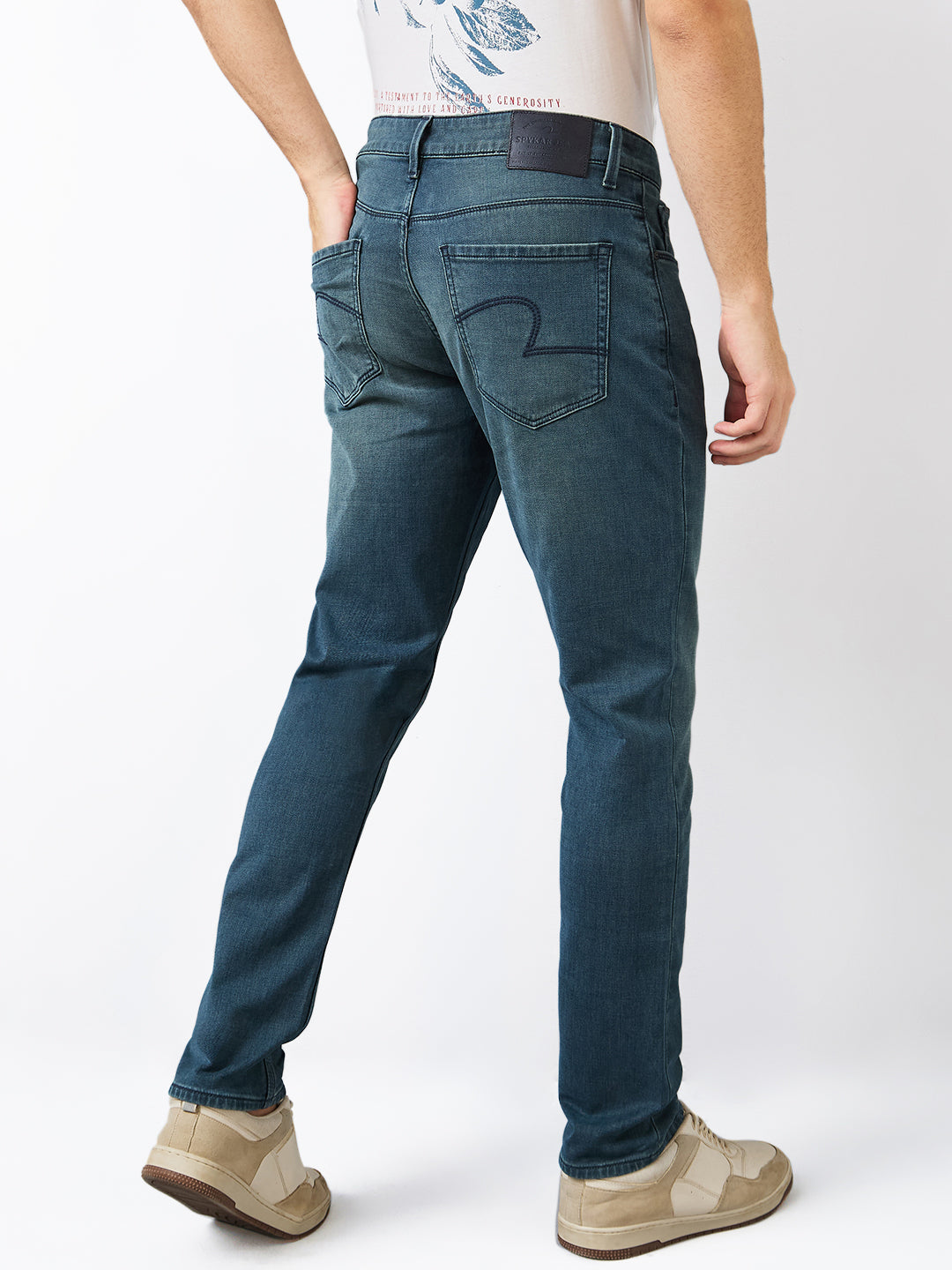 Spykar Slim Fit Low Rise Cotton Jeans For Men