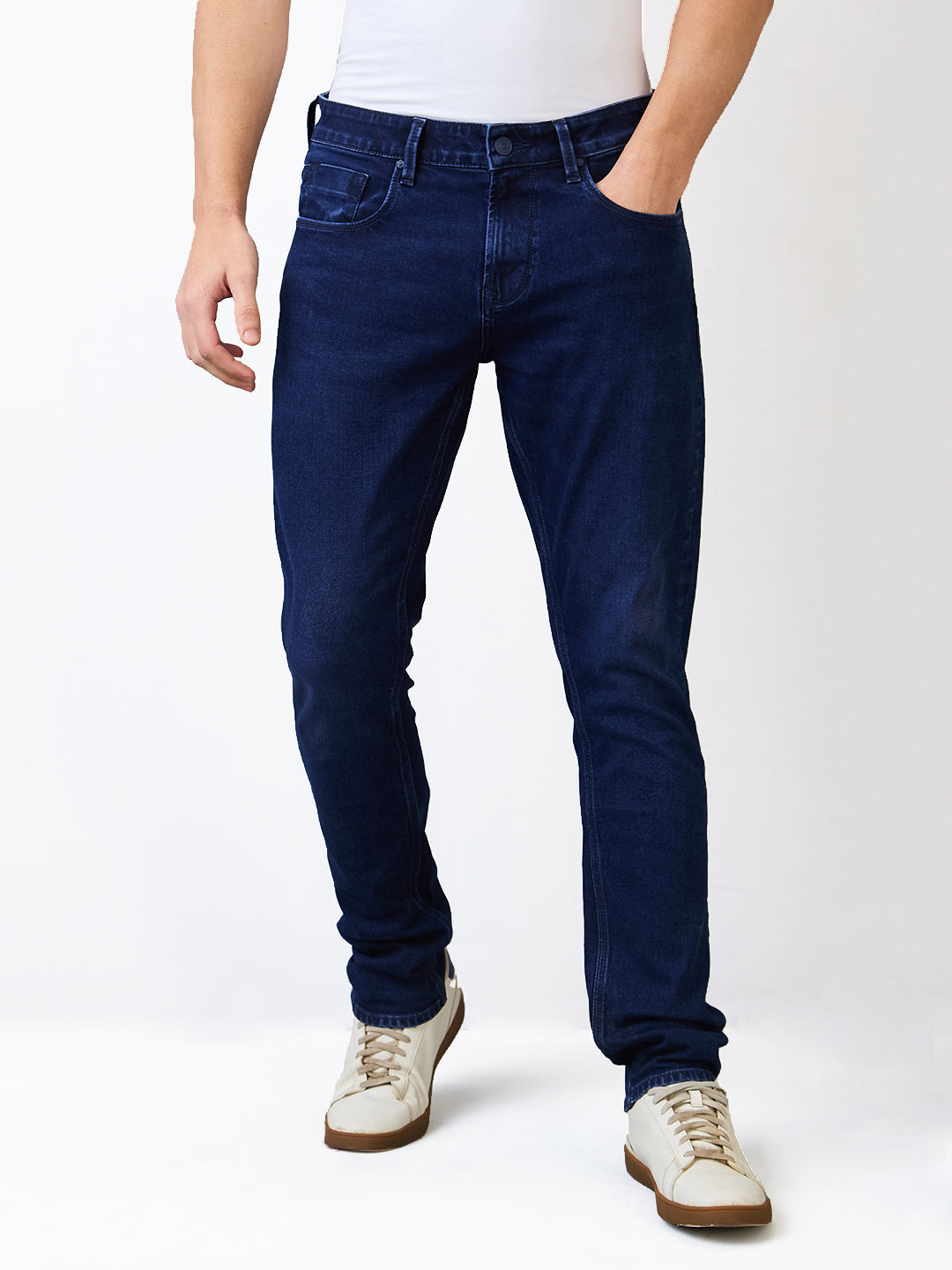 Spykar Slim Fit Low Rise Cotton Jeans For Men