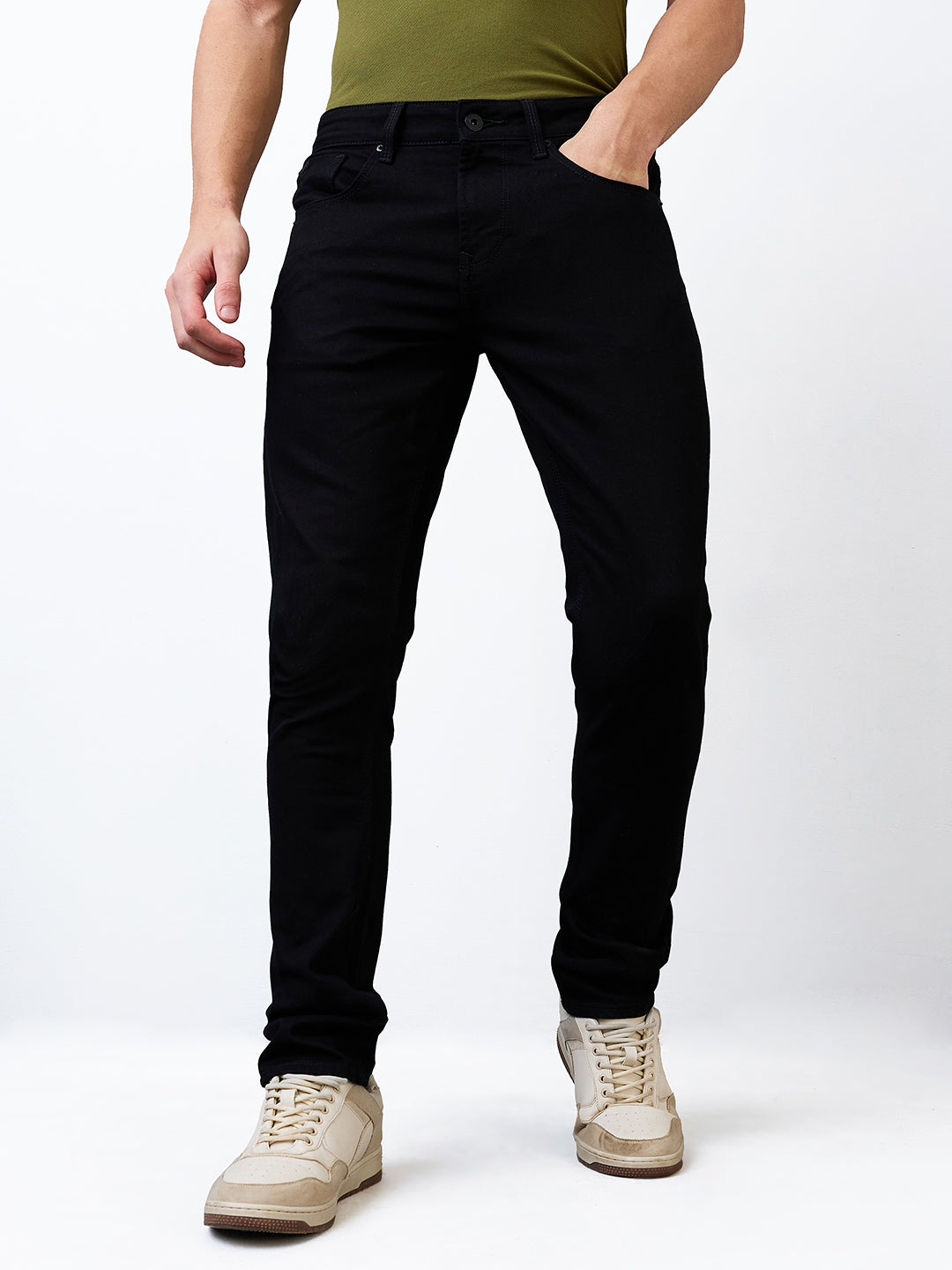 Spykar Slim Fit Low Rise Cotton Jeans For Men