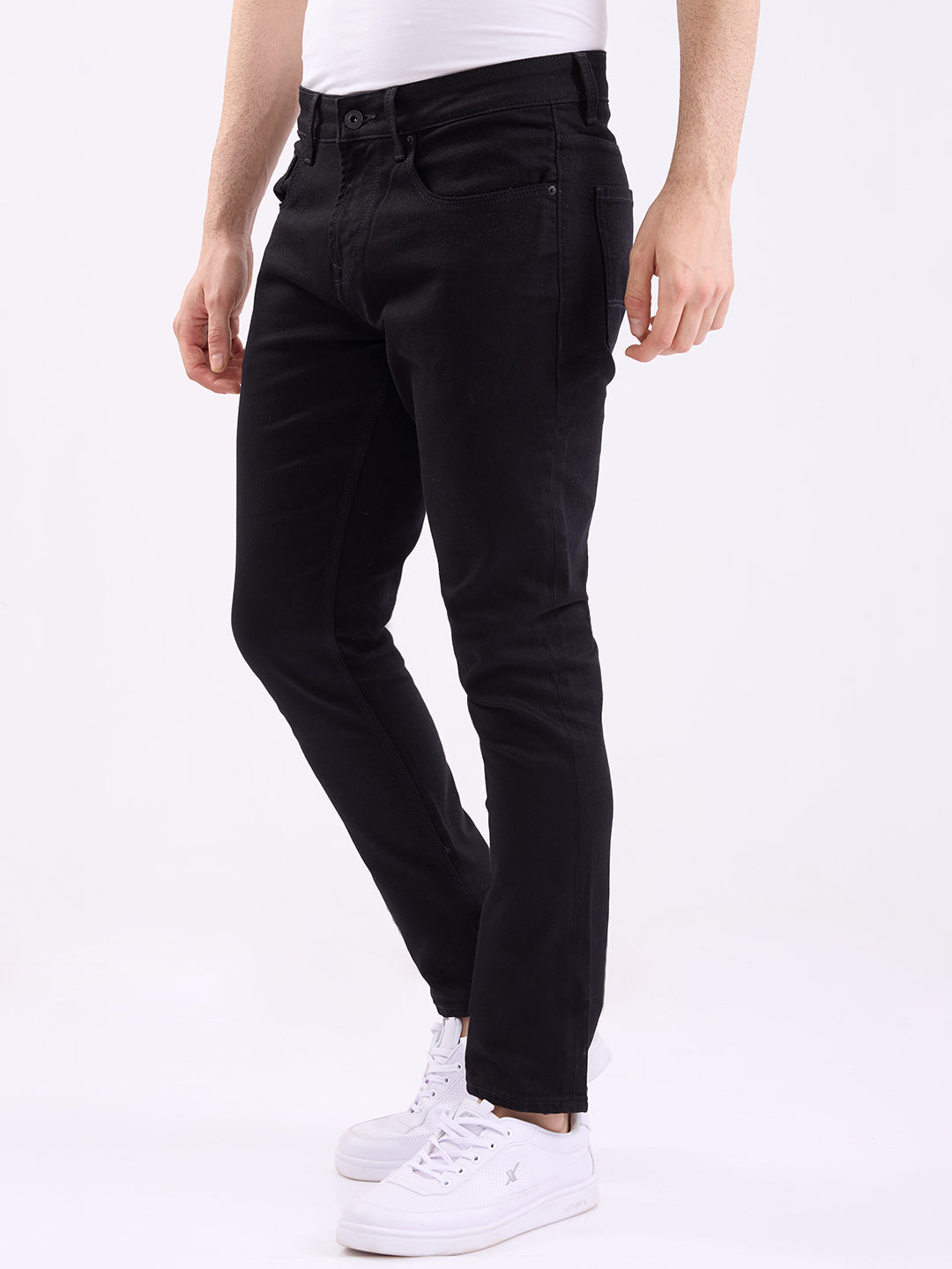 Spykar Black Low Rise Slim Fit Casual Jeans For Men