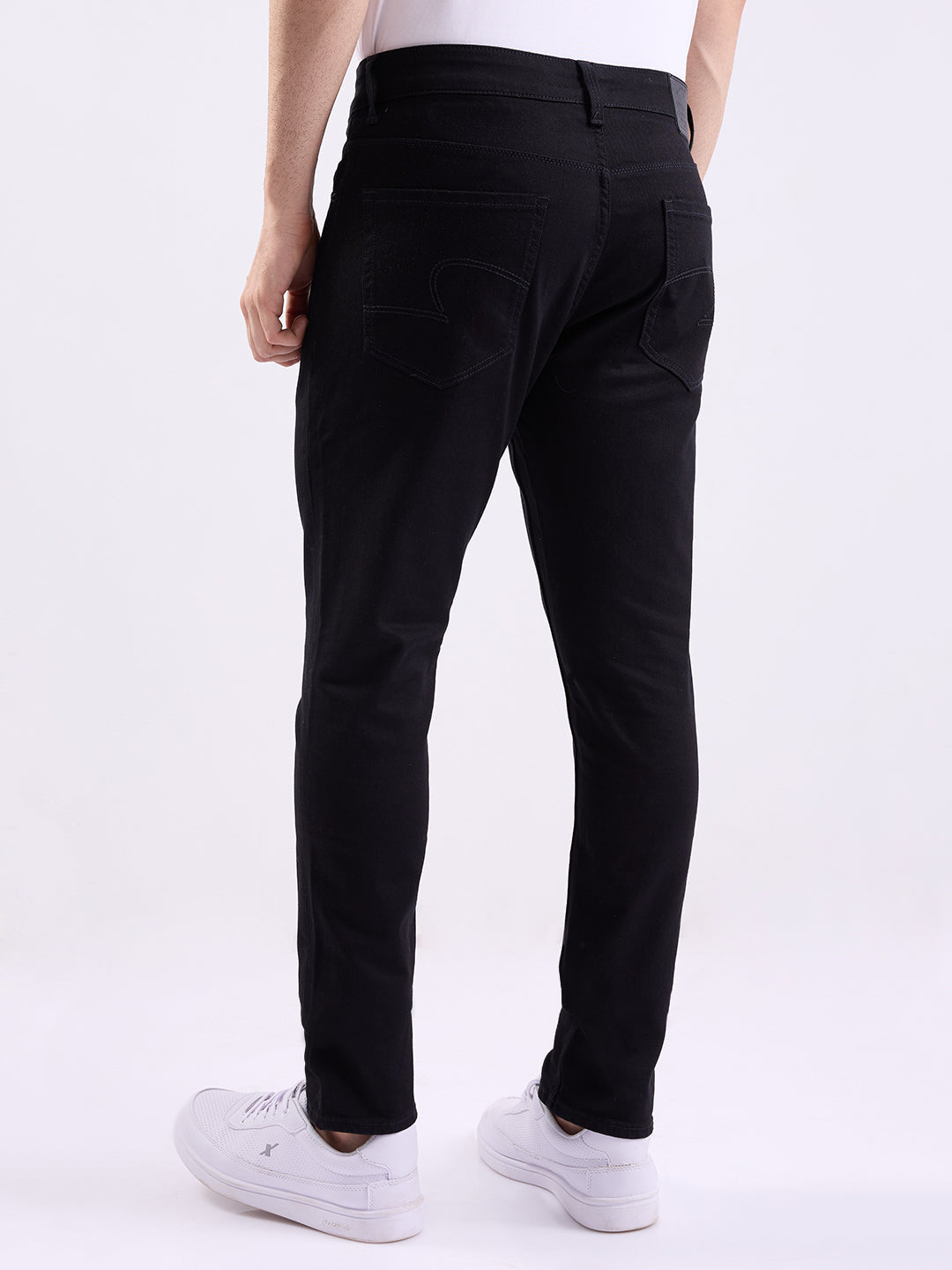 Men Jeans Slim Fit Black Low Rise