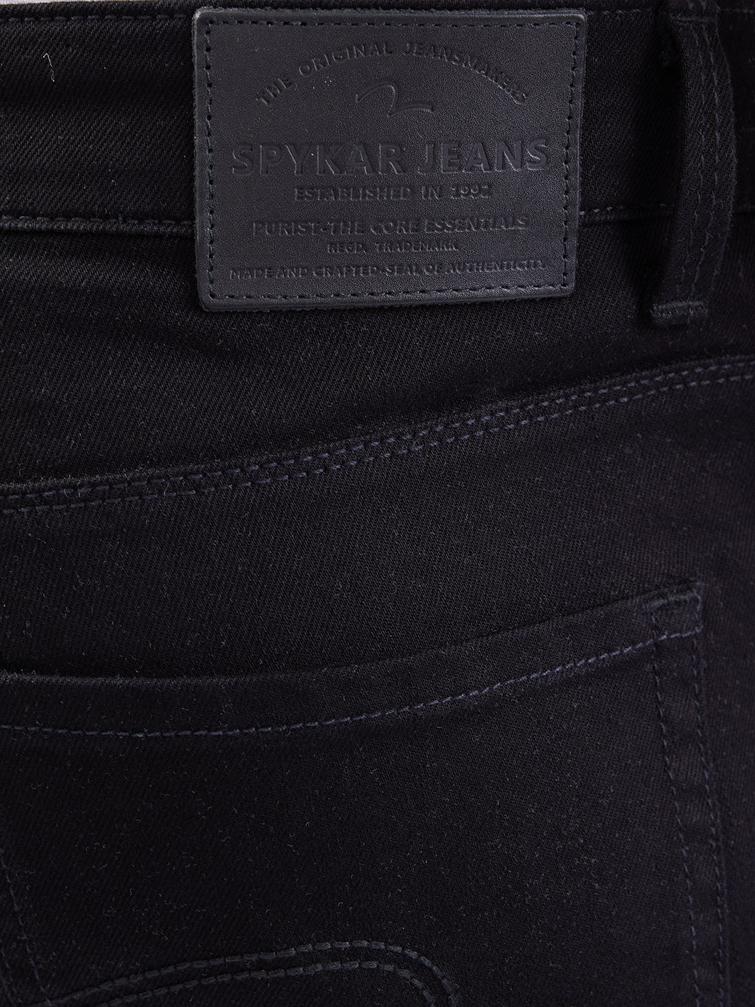 Men Jeans Slim Fit Black Low Rise