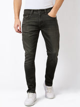 Men Jeans Slim Fit Olive Low Rise