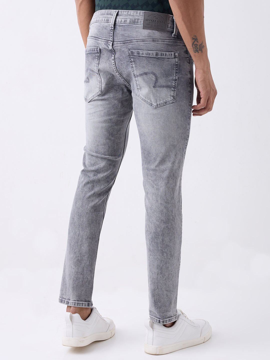 Spykar Grey Low Rise Skinny Fit Casual Jeans For Men