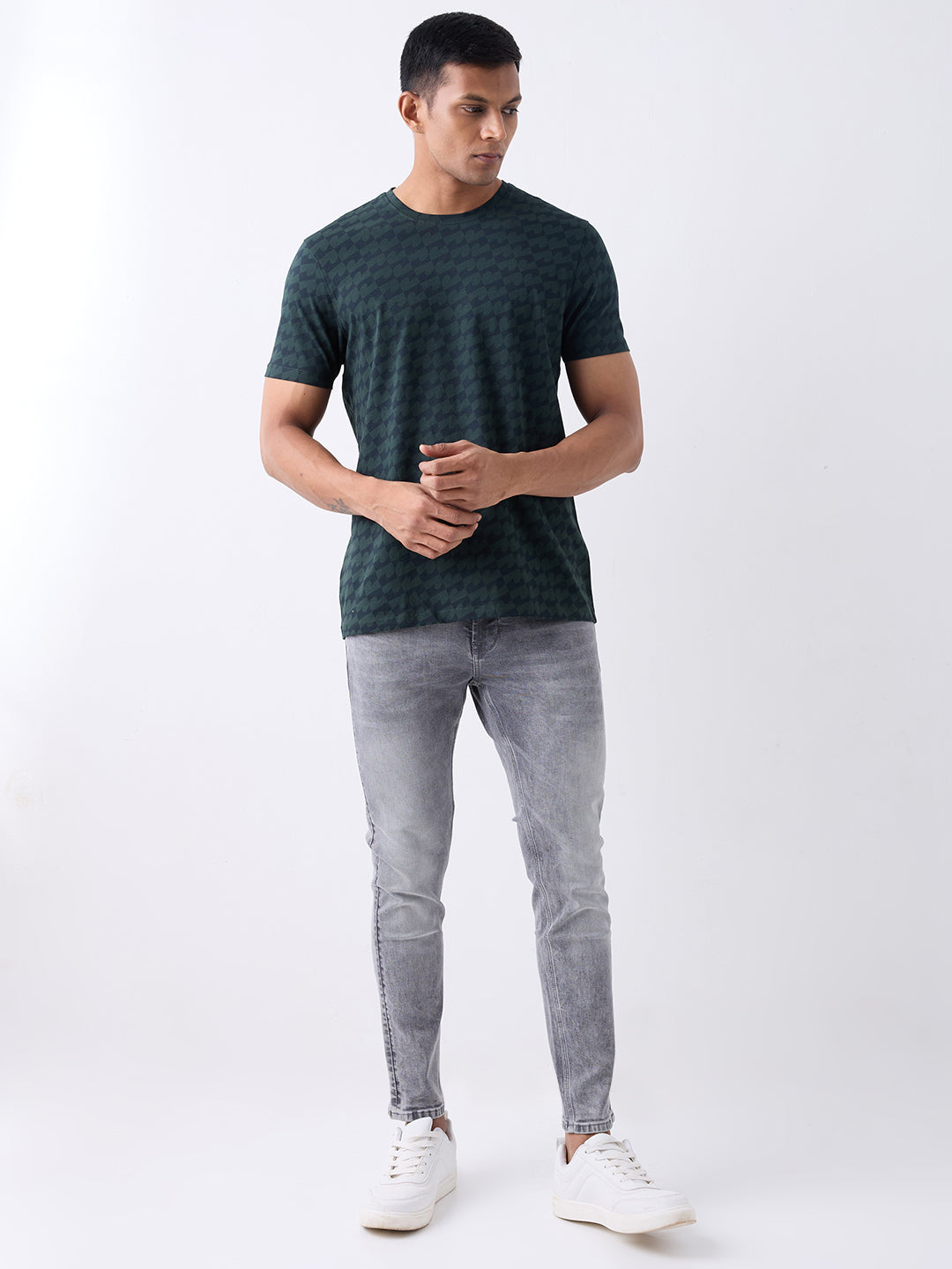 Spykar Grey Low Rise Skinny Fit Casual Jeans For Men