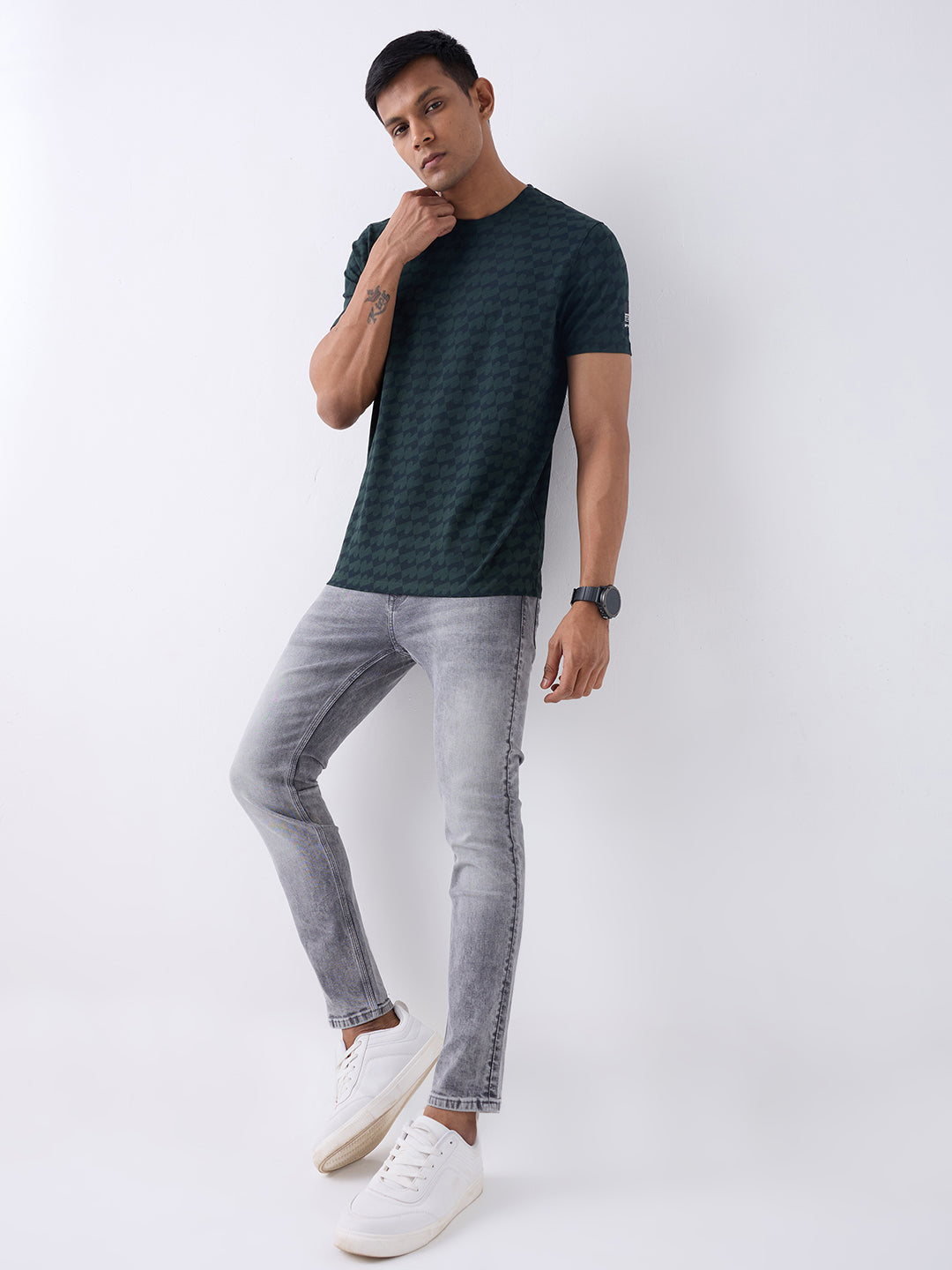 Spykar Grey Low Rise Skinny Fit Casual Jeans For Men