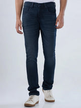 Men Jeans Slim Fit Blue Low Rise
