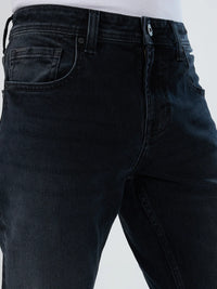Men Kano Jeans Slim Fit Black Low Rise