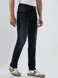 Men Kano Jeans Slim Fit Black Low Rise