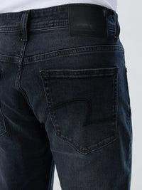 Men Kano Jeans Slim Fit Black Low Rise