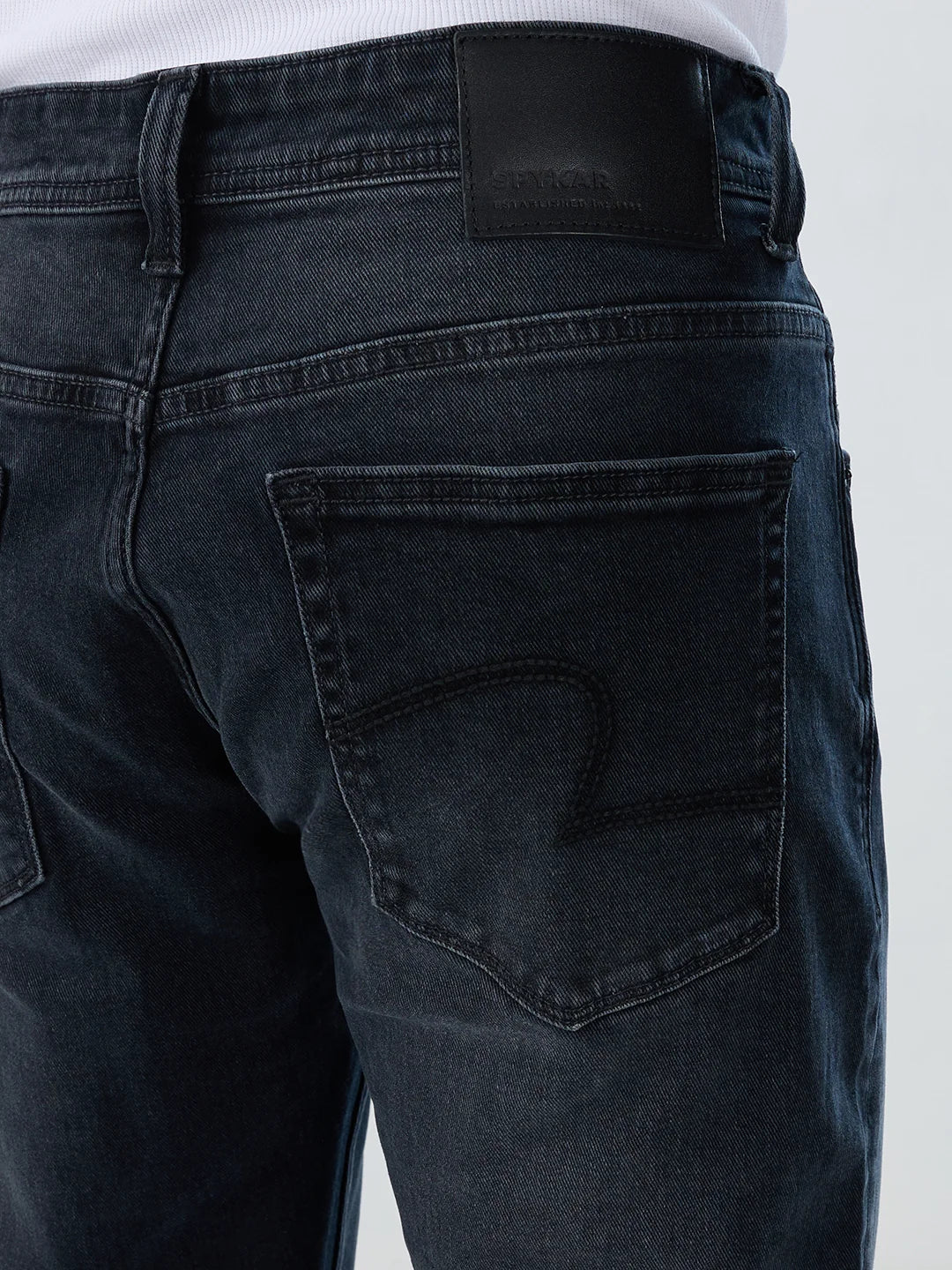 Men Kano Jeans Slim Fit Black Low Rise