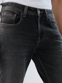 Men Kano Jeans Slim Fit Black Low Rise