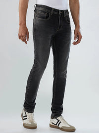 Men Kano Jeans Slim Fit Black Low Rise