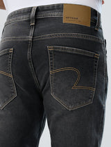 Men Kano Jeans Slim Fit Black Low Rise