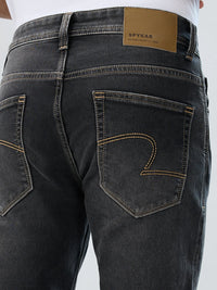 Men Kano Jeans Slim Fit Black Low Rise