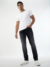Men Kano Jeans Slim Fit Black Low Rise