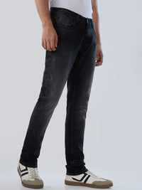 Men Kano Jeans Slim Fit Black Low Rise