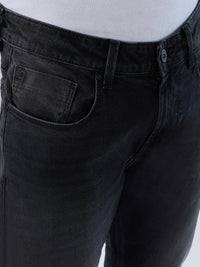 Men Kano Jeans Slim Fit Black Low Rise
