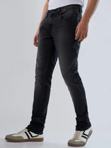 Men Kano Jeans Slim Fit Black Low Rise