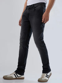 Men Kano Jeans Slim Fit Black Low Rise