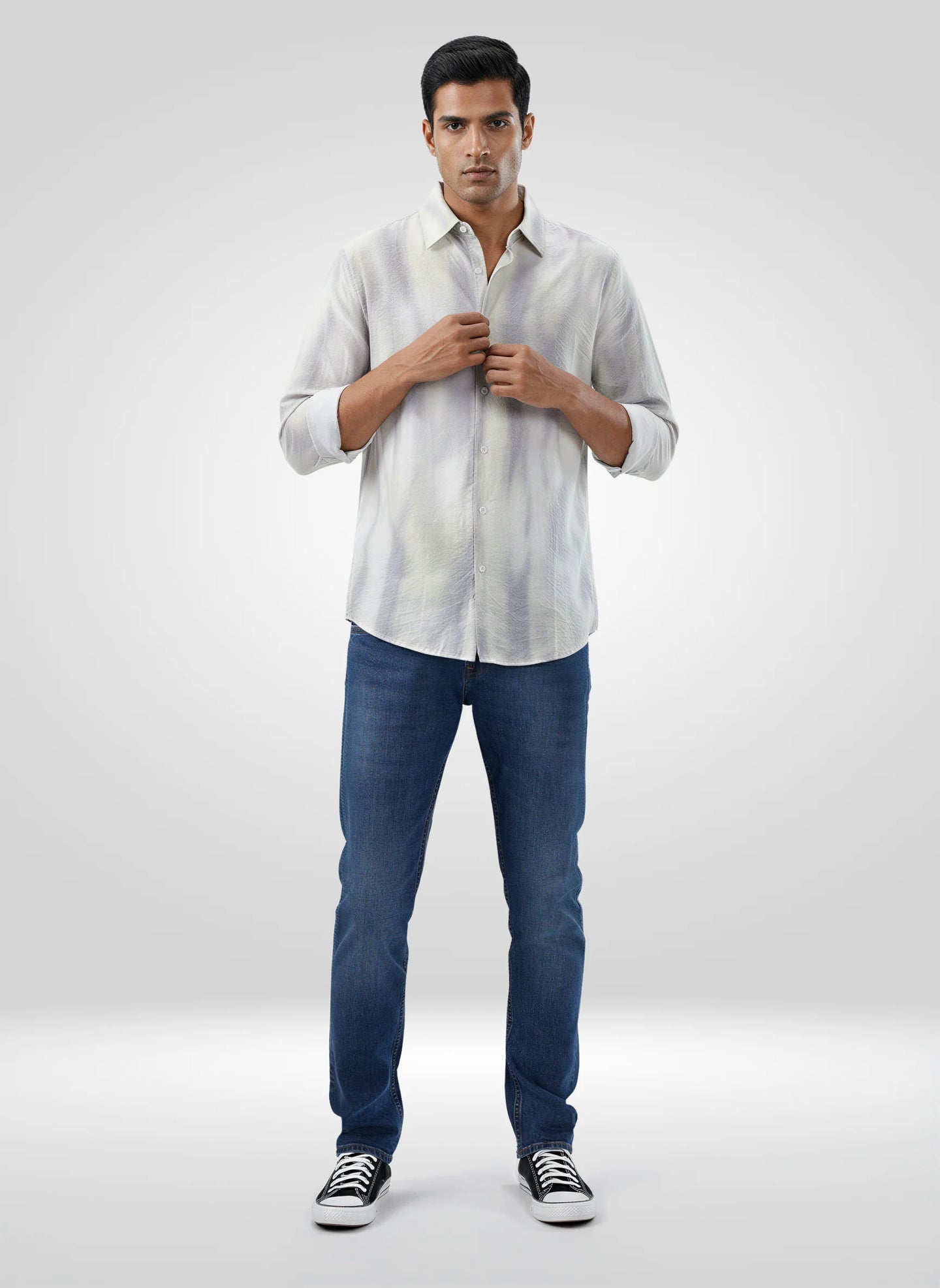 Men Jeans Slim Fit Dark Blue Low Rise