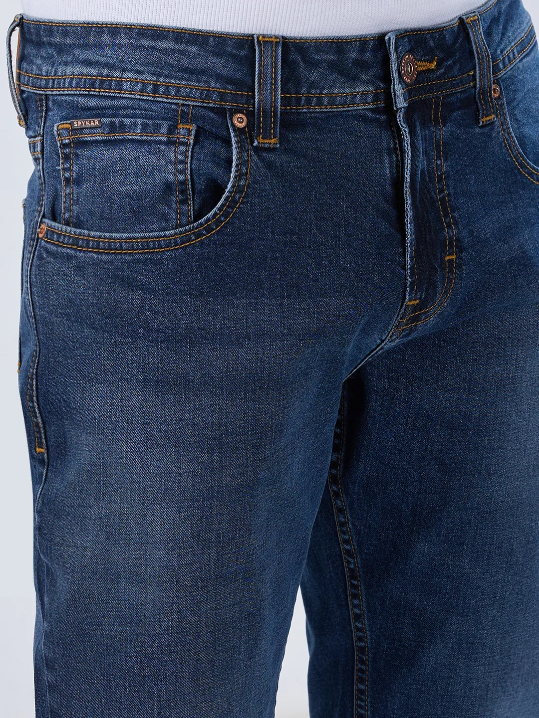Men Kano Jeans Slim Fit Dark Blue Low Rise