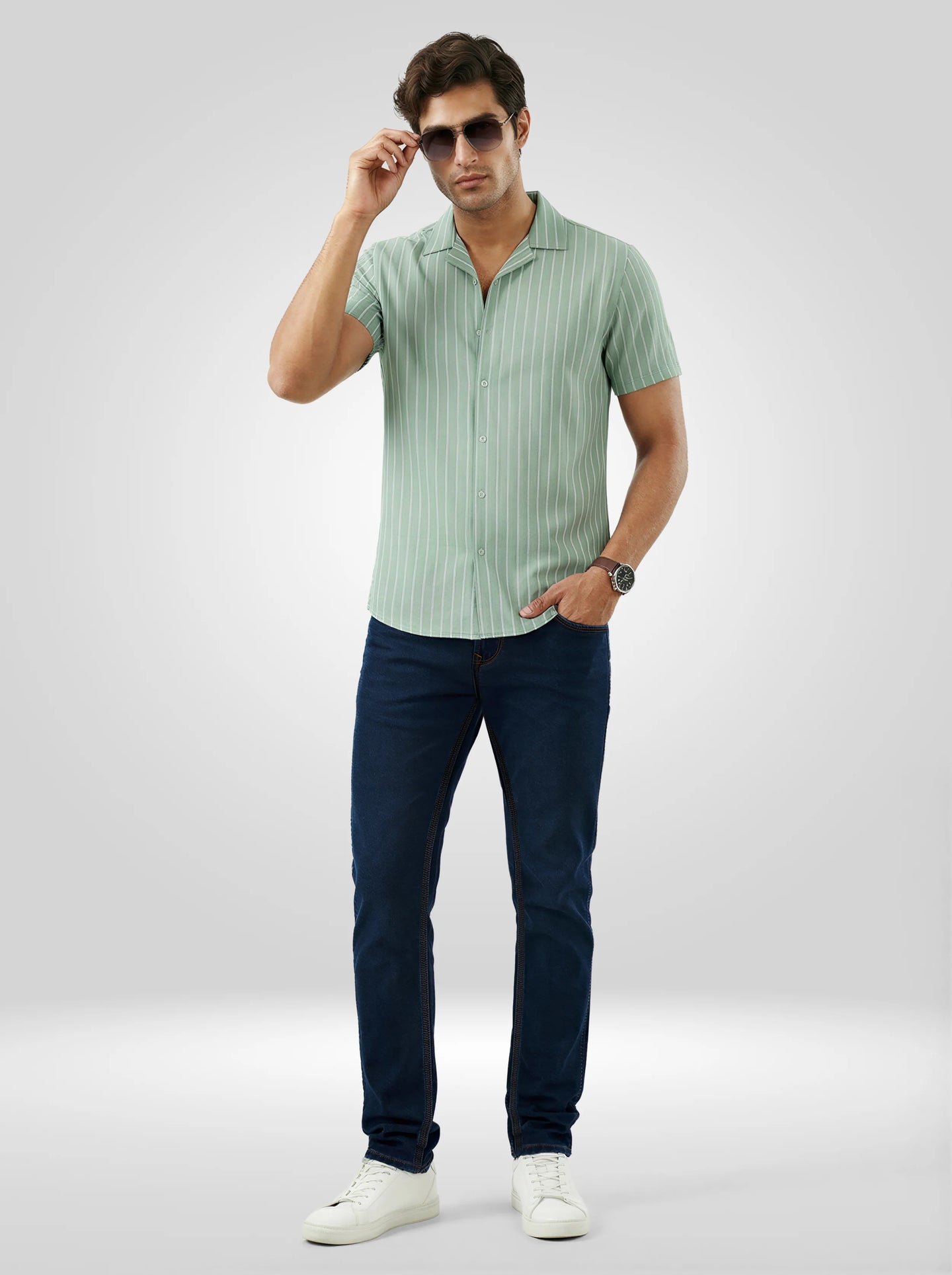 Men Jeans Slim Fit Dark Blue Low Rise