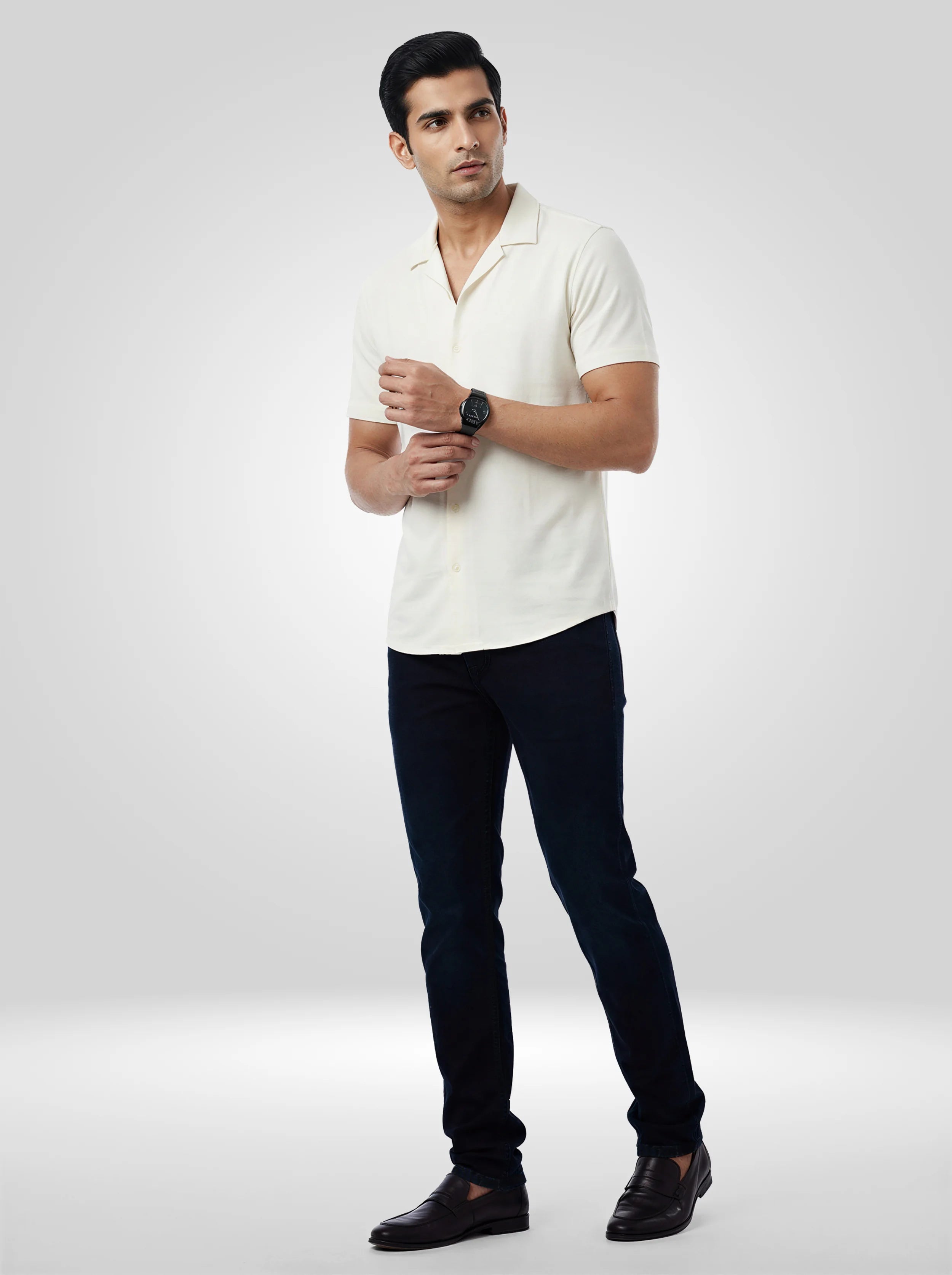 Men Dark Blue Solid Slim Fit Low Rise Jeans