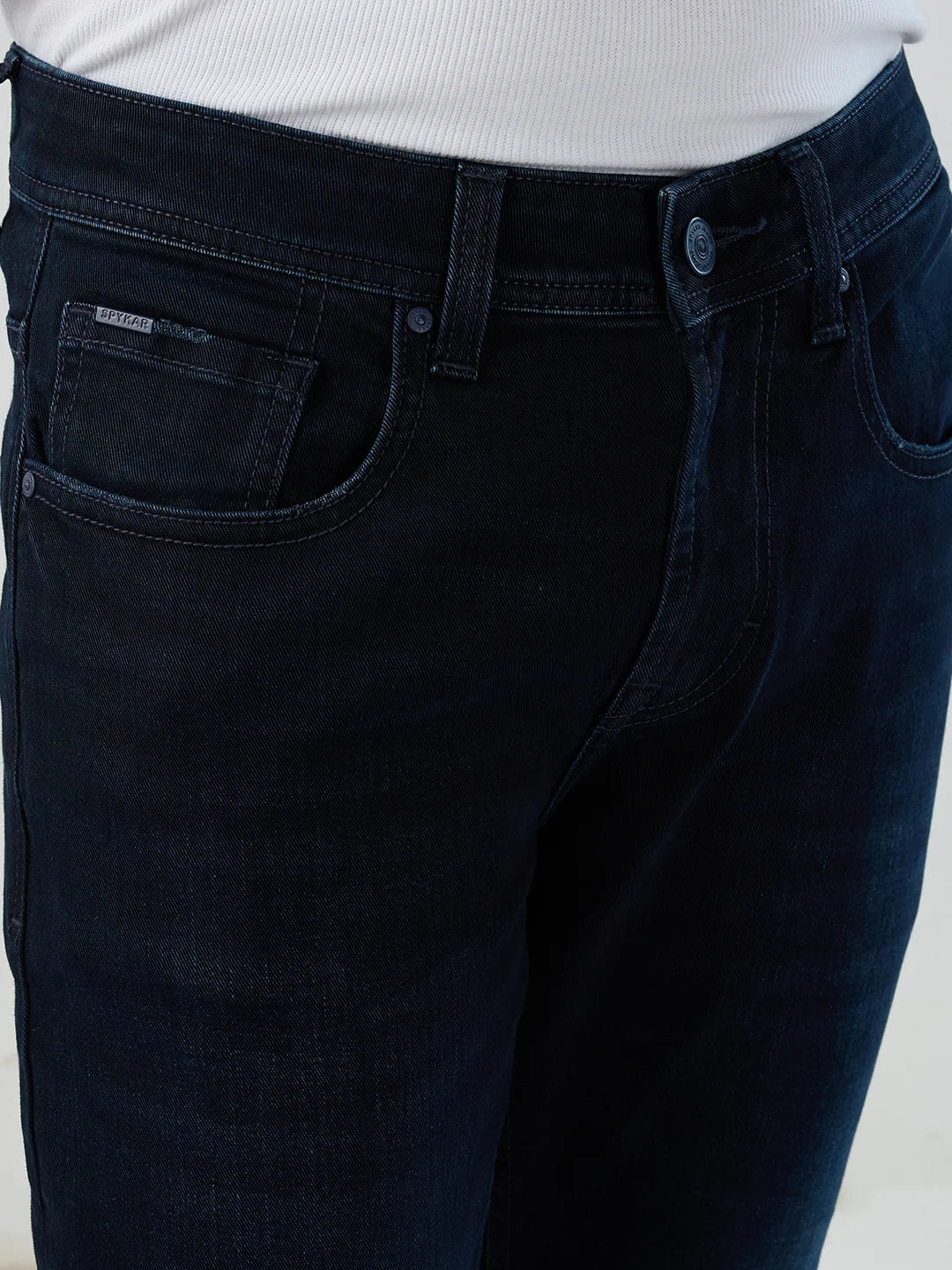 Men Kano Jeans Slim Fit Dark Blue Low Rise
