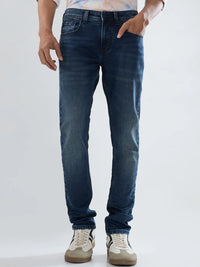 Men Kano Jeans Slim Fit Dark Blue Low Rise