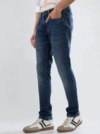 Men Kano Jeans Slim Fit Dark Blue Low Rise