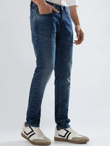 Men Kano Jeans Slim Fit Dark Blue Low Rise