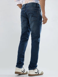 Men Kano Jeans Slim Fit Dark Blue Low Rise