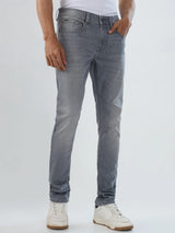 Men Kano Jeans Slim Fit Grey Low Rise