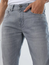 Men Kano Jeans Slim Fit Grey Low Rise