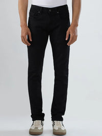 Men Kano Jeans Slim Fit Black Low Rise