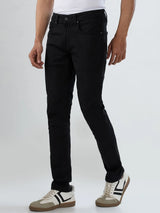 Men Kano Jeans Slim Fit Black Low Rise