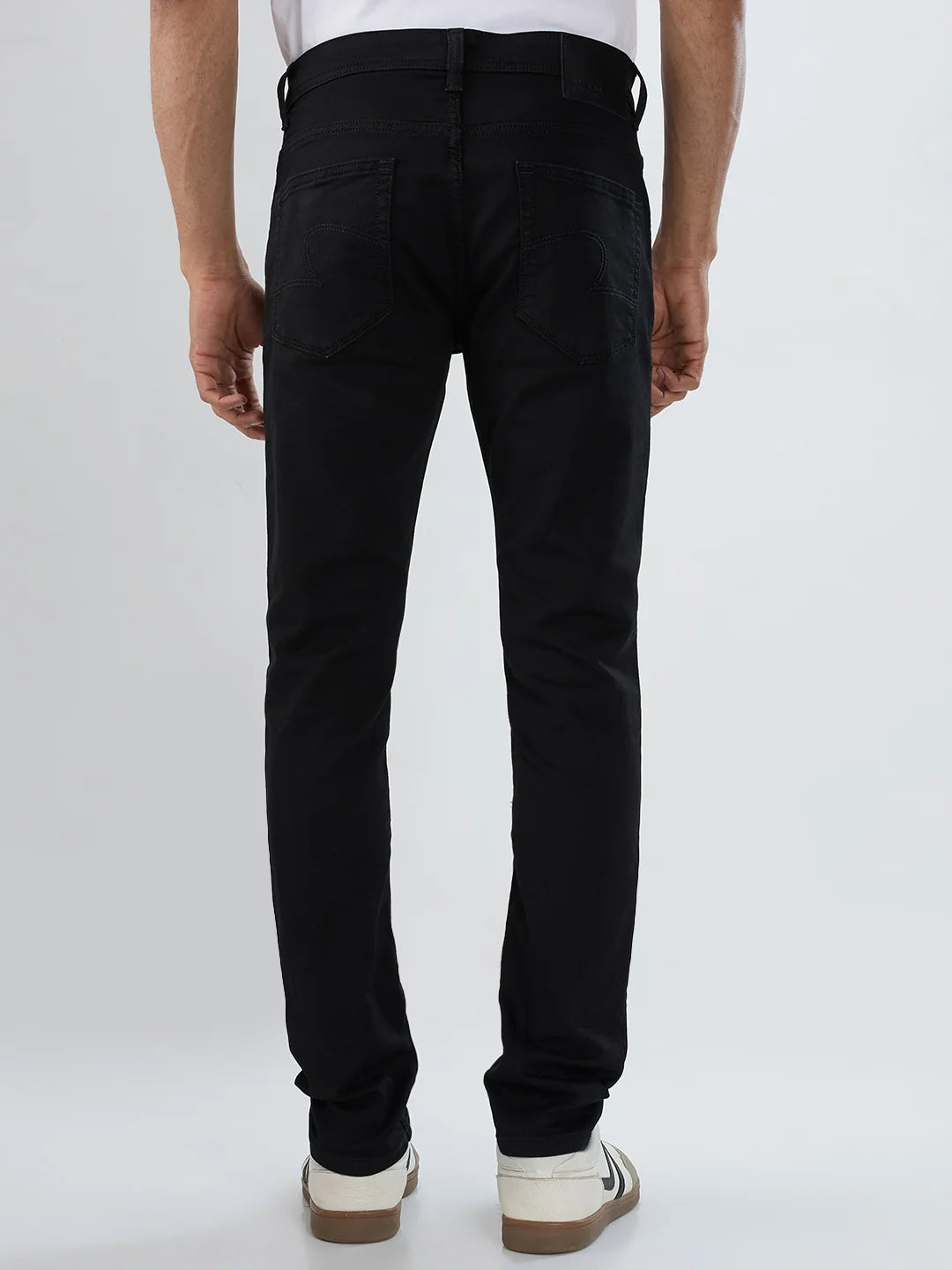 Men Kano Jeans Slim Fit Black Low Rise