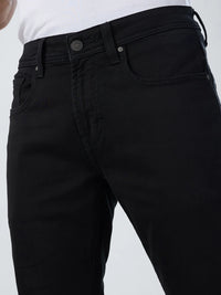 Men Kano Jeans Slim Fit Black Low Rise