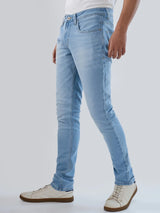 Men Kano Jeans Slim Fit Light Blue Low Rise