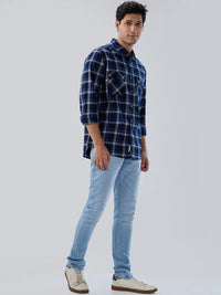 Men Kano Jeans Slim Fit Light Blue Low Rise