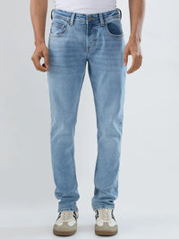 Men Kano Jeans Slim Fit Light Blue Low Rise
