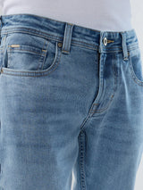 Men Kano Jeans Slim Fit Light Blue Low Rise