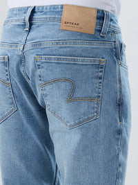 Men Kano Jeans Slim Fit Light Blue Low Rise