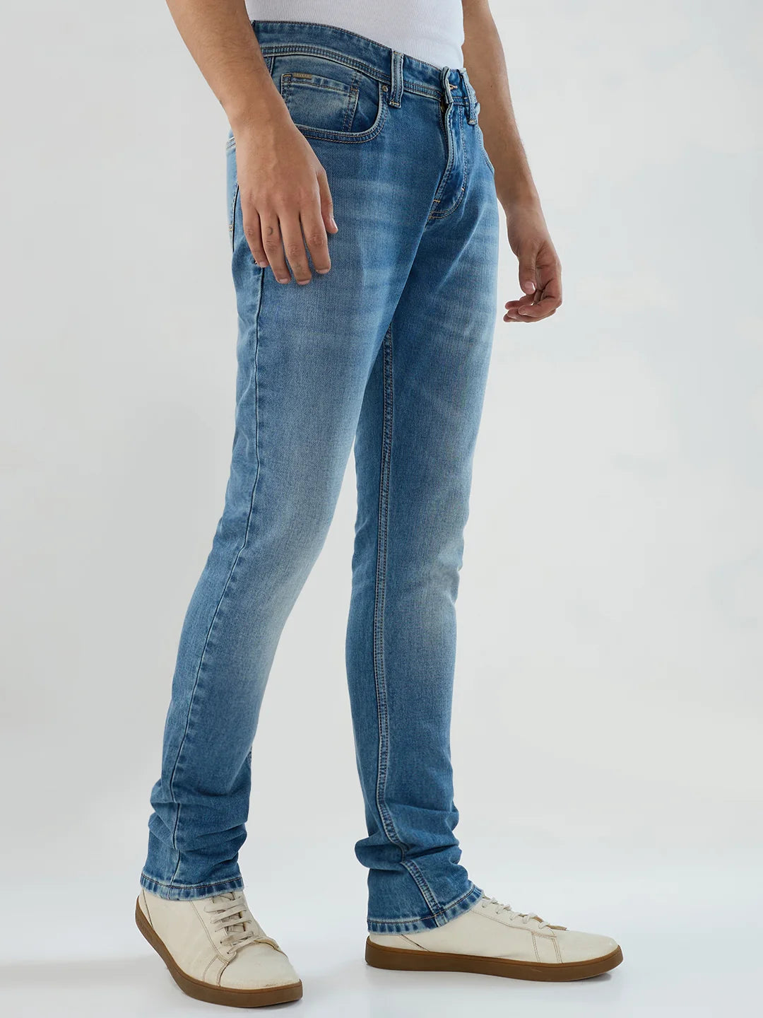 Men Kano Jeans Slim Fit Mid Blue Low Rise