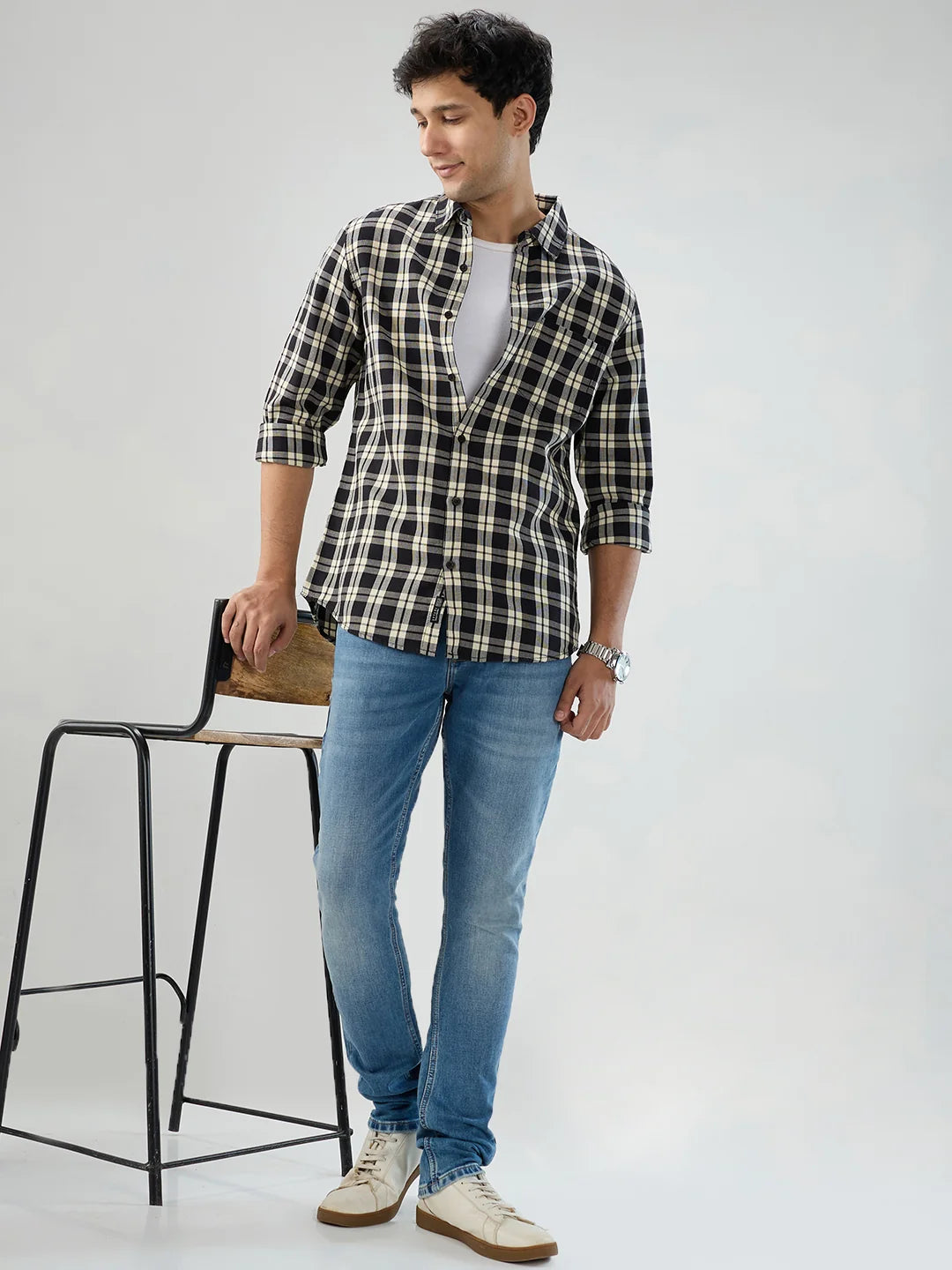 Men Kano Jeans Slim Fit Mid Blue Low Rise