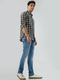 Men Kano Jeans Slim Fit Mid Blue Low Rise